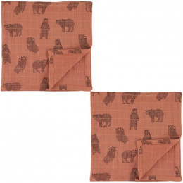 Langes en mousseline - 110x110cm - 2pcs - Brave Bear