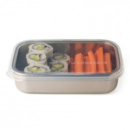 Boîte rectangulaire en inox - 740 ml - couvercle en silicone