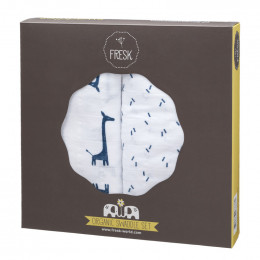 Set de 2 langes d'emmaillotage - Girafe indigo blue (120x120)