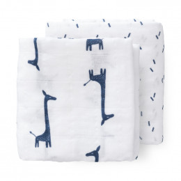 Set de 2 langes - Girafe indigo blue (70x60)