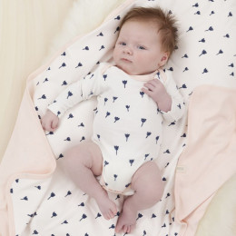 Couverture lit bébé - Tulip indigo blue