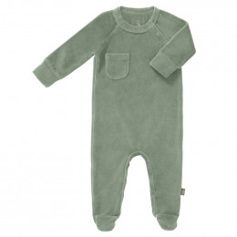 Pyjama bébé à pieds en velours Forest green