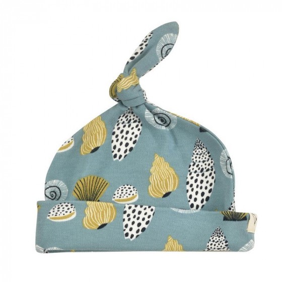 Bonnet en coton BIO - Coquillages Bleu Bonnet en coton BIO - Coquillages Bleu