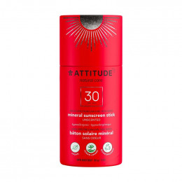 Bâton solaire minéral sans parfum SPF 30 85 g - Attitude