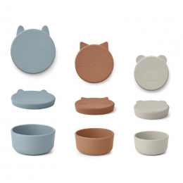 Set de 3 boîtes à collations Corgan - Blue multi mix