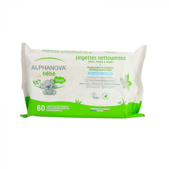 2 X Lingettes bébé épaises et extra douces - 100% d'origine végétale et biodégradables - 72