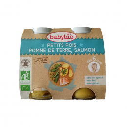 Petits pois, pomme de terre et saumon - dès 6 mois - 2 x 200 g