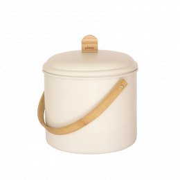 Compost d'intérieur en acier et bambou Beige 7 L - Pebbly