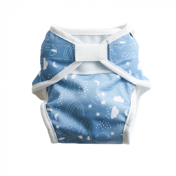 Couche lavable TE1 en coton BIO- Teddy Bleu Couche lavable TE1 en coton BIO- Teddy Bleu