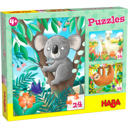 3 Puzzles 24 pièces - Lamas, Koala et Paresseux