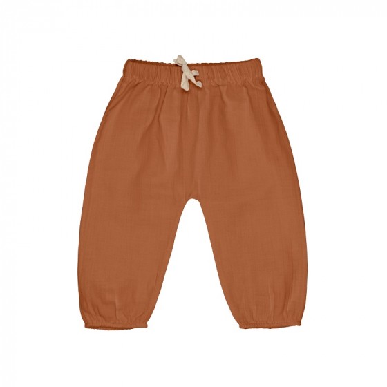 Pantalon en mousseline - coton biologique - rust Pantalon en mousseline - coton biologique - rust