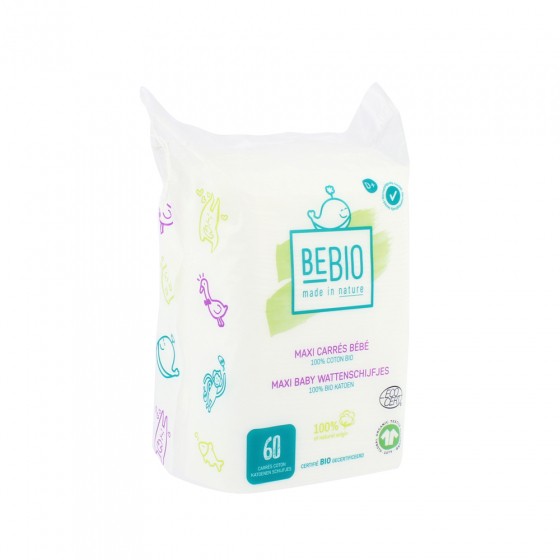 Maxi carrés bébé en coton bio - 60 unités Maxi carrés bébé en coton bio - 60 unités