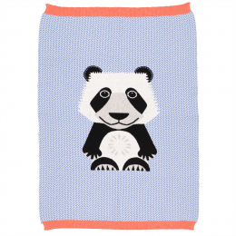Couverture tricot pour bébé en coton bio - Panda