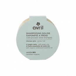 Shampooing solide argile verte BIO cheveux gras 100 g - Avril