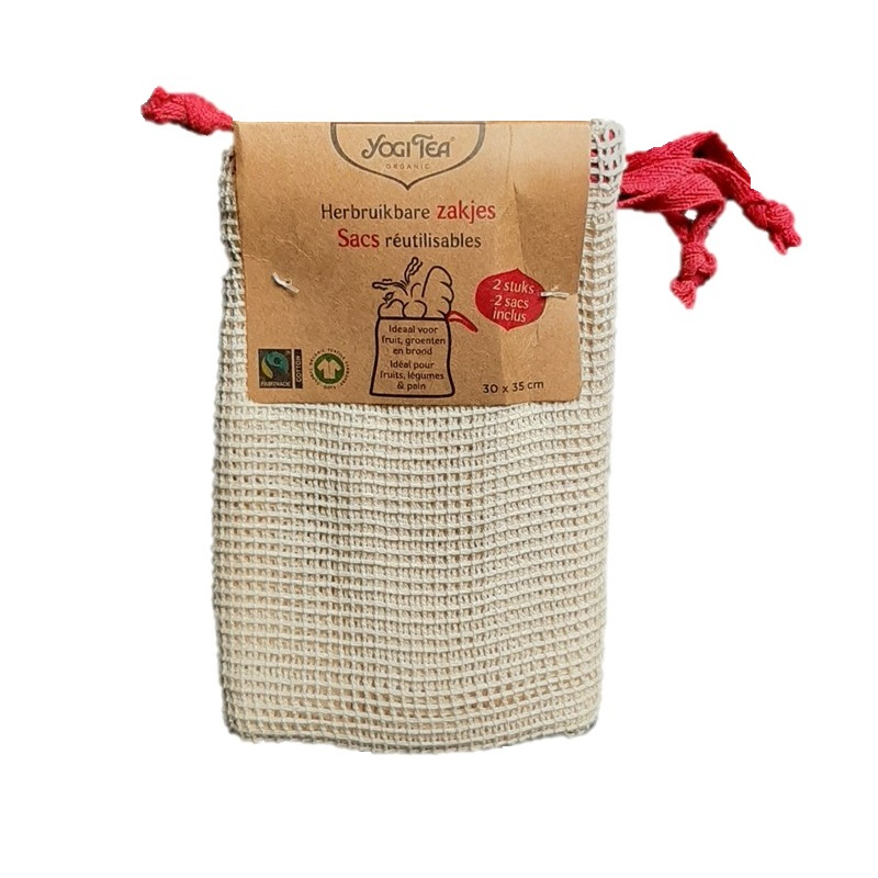 Yogi Tea - Set de 2 sacs réutilisables pour fruits, légumes, pain - Sebio
