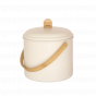 Seau d'intérieur à compost en acier et bambou - Beige - 3,5 l