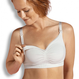 Soutien-gorge d'allaitement Blanc sans couture en coton organic BIO - Blanc