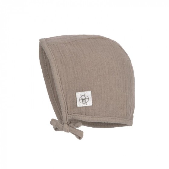 Bonnet en mousseline - coton biologique - taupe