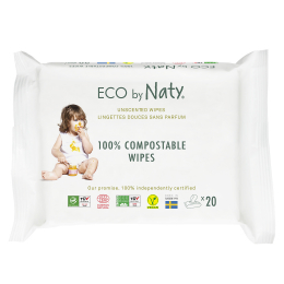 Lingettes douces pour bébé - Sans parfum 100% ECO - 20pcs
