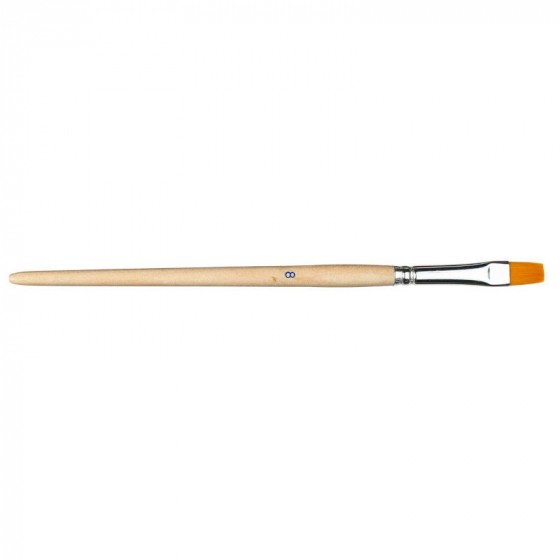 Pinceau plat n°8 en bois FSC