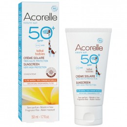 Crème solaire hypoallergénique pour bébé SPF 50+ - Acorelle