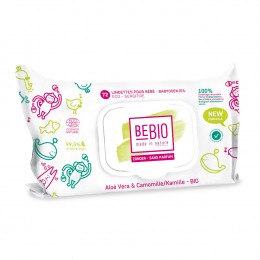 Lingettes camomille & aloe vera BIO pour bébé 72 lingettes - BEBIO