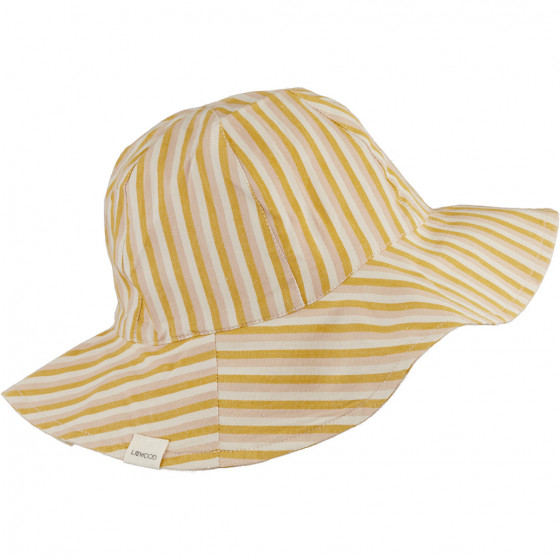 Chapeau de soleil Amelia - Y/D stripe: Peach/sandy/yellow mellow