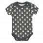 body manches courtes 'Pineapple anthracite' en coton bio