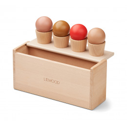 Set crèmes glaçes en bois Etta - Rose multi mix